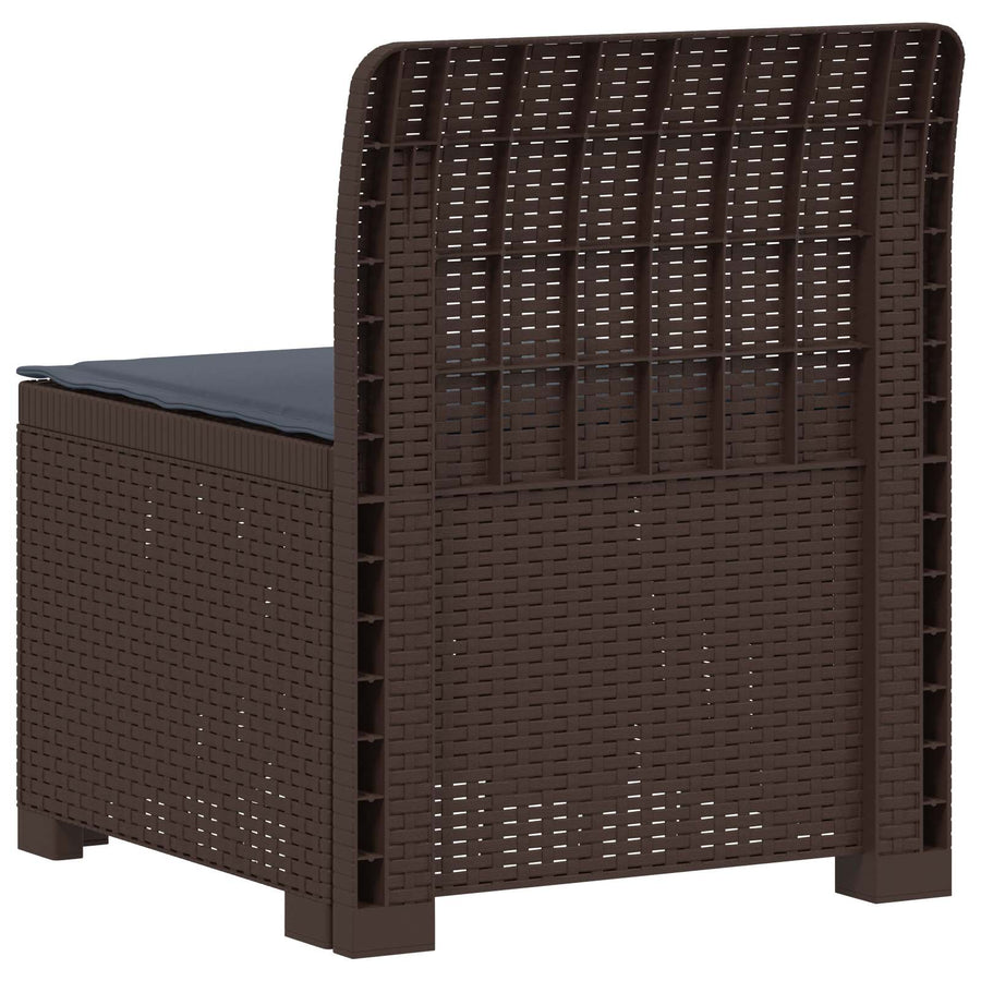 Eénpersoons Tuinbank met Kussen Rattan Look PP Bruin