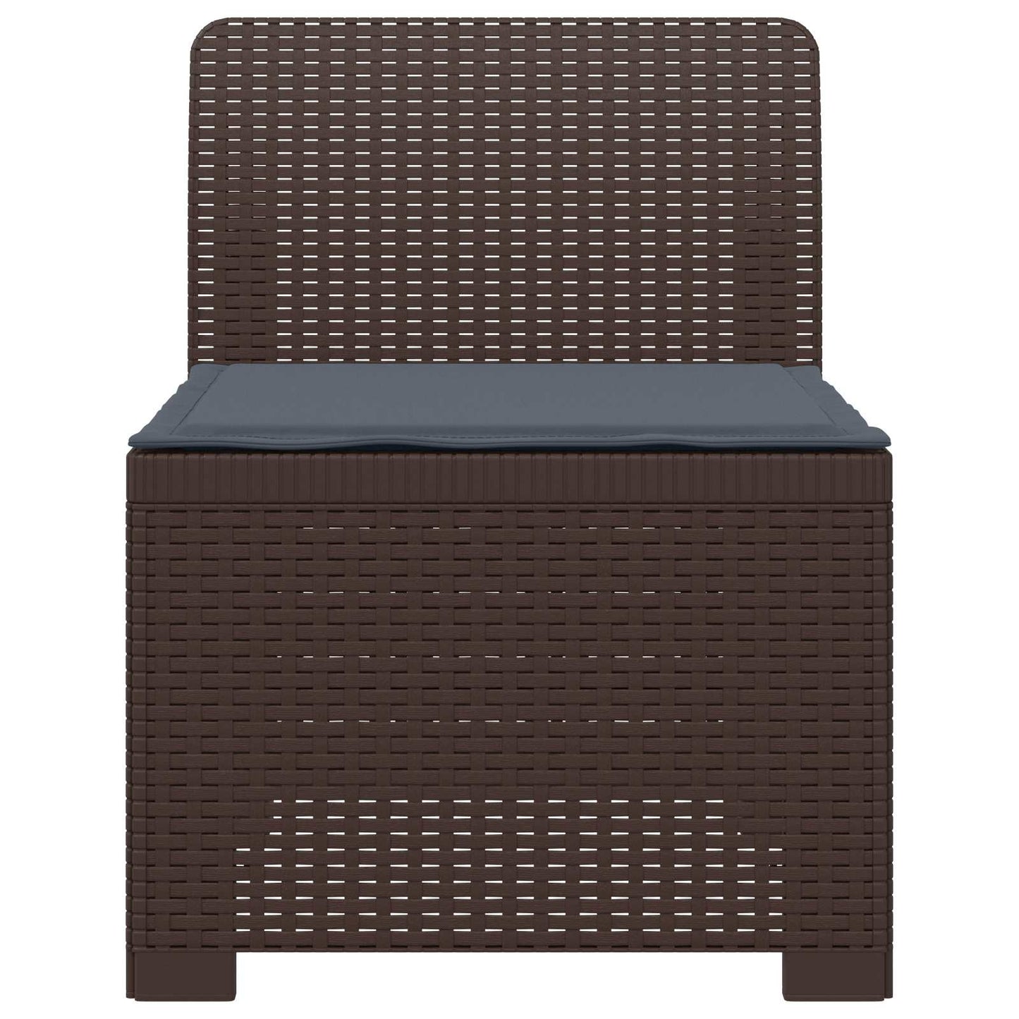 Eénpersoons Tuinbank met Kussen Rattan Look PP Bruin