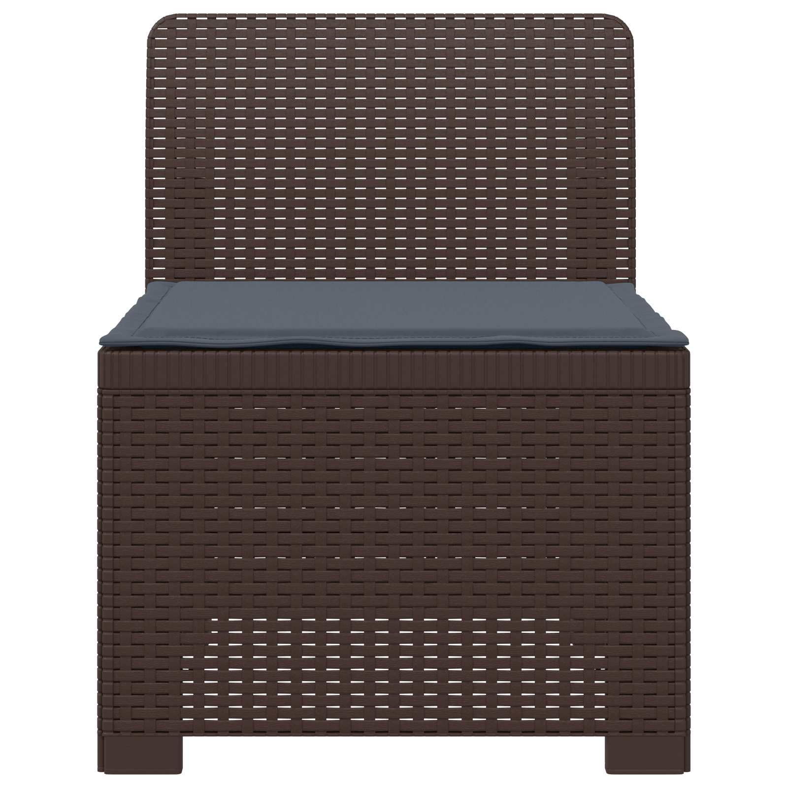 Eénpersoons Tuinbank met Kussen Rattan Look PP Bruin