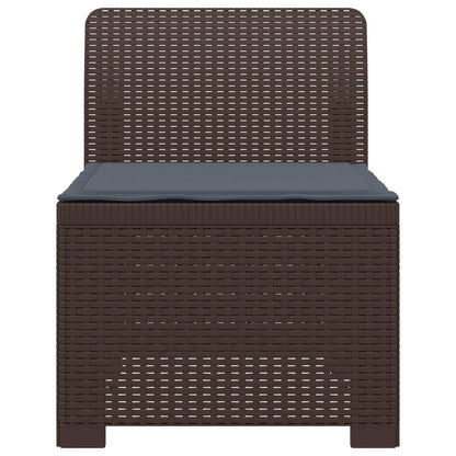 Eénpersoons Tuinbank met Kussen Rattan Look PP Bruin