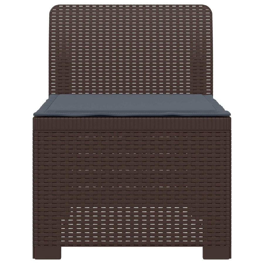 Eénpersoons Tuinbank met Kussen Rattan Look PP Bruin