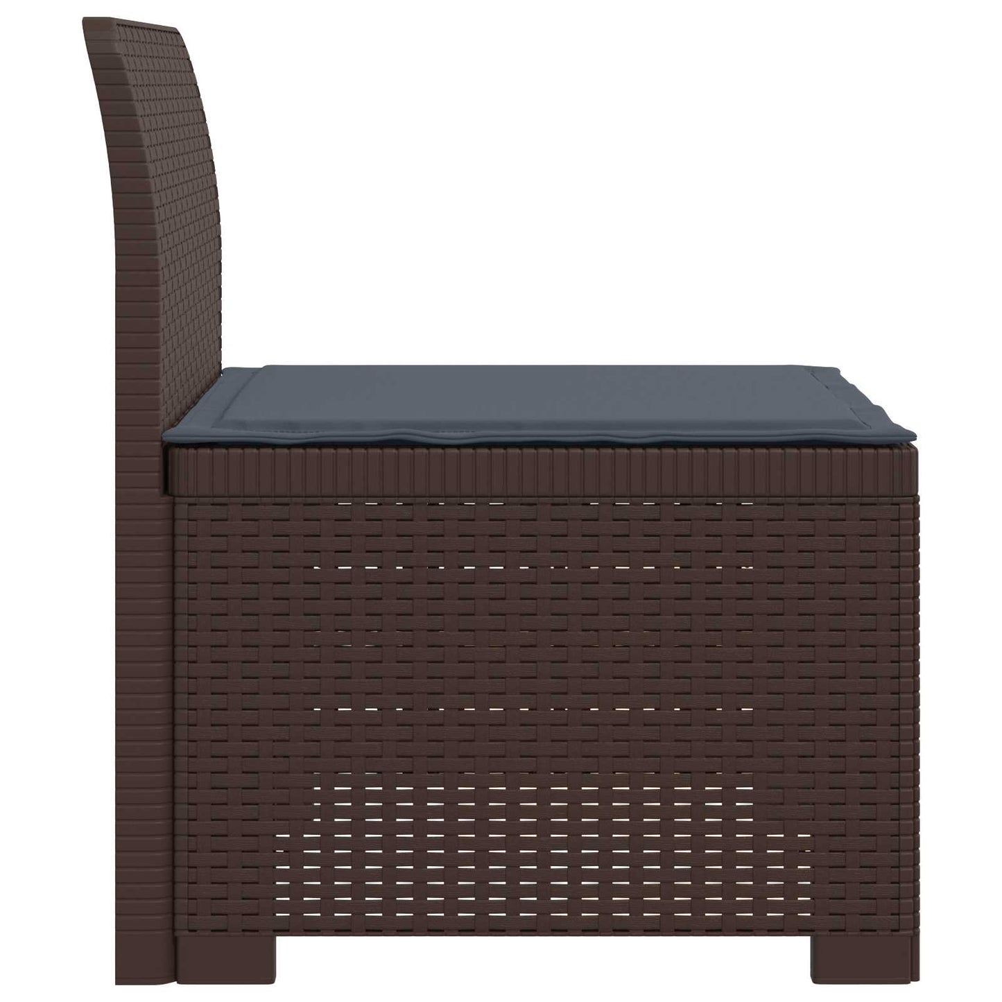 Eénpersoons Tuinbank met Kussen Rattan Look PP Bruin