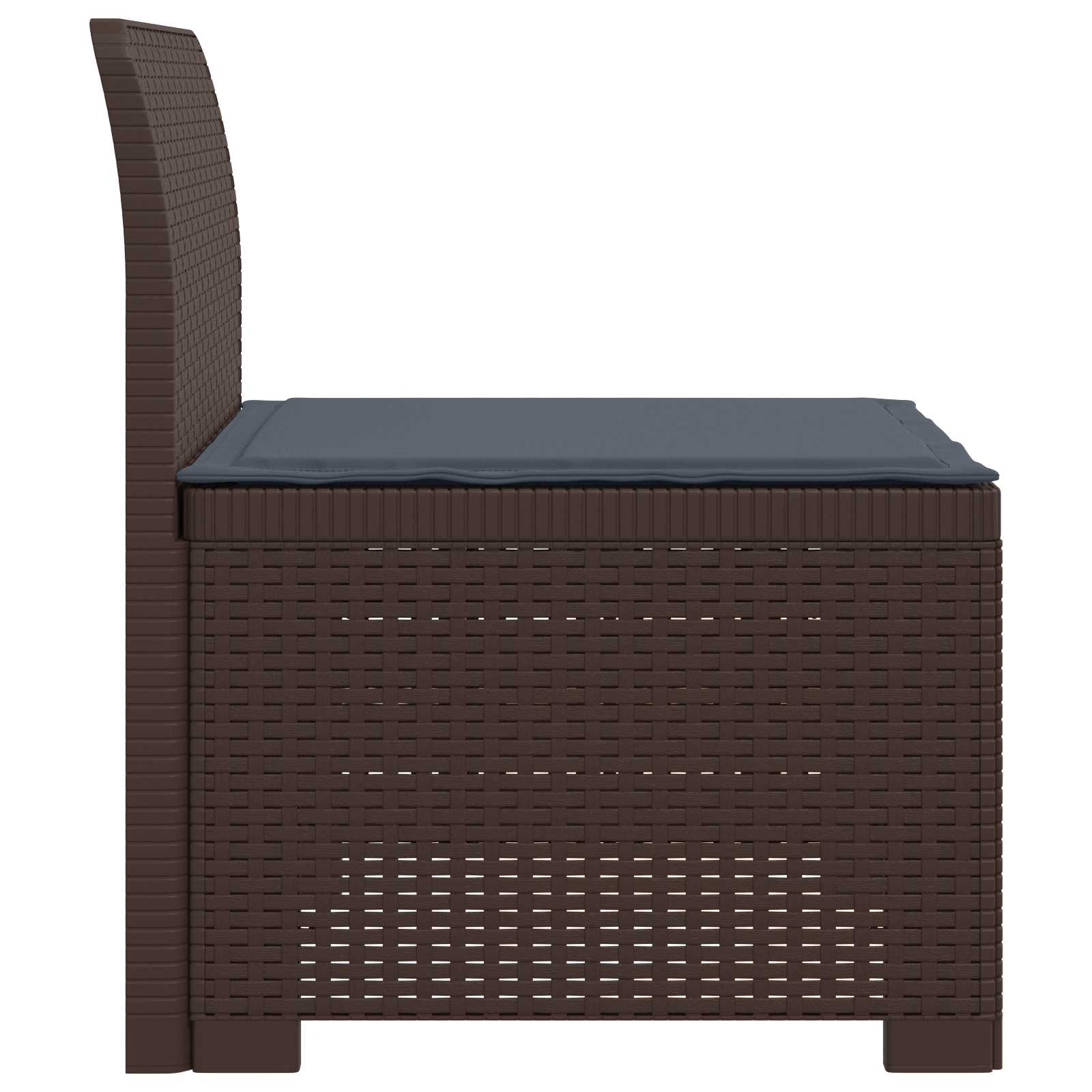 Eénpersoons Tuinbank met Kussen Rattan Look PP Bruin