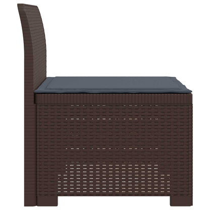 Eénpersoons Tuinbank met Kussen Rattan Look PP Bruin
