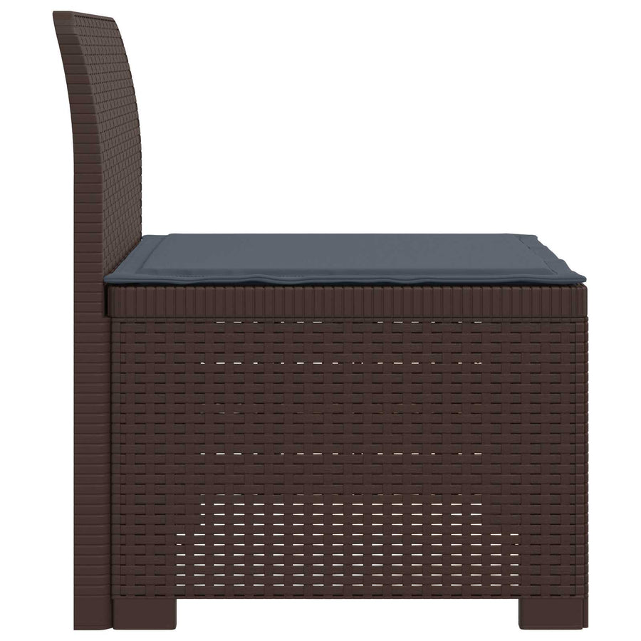 Eénpersoons Tuinbank met Kussen Rattan Look PP Bruin