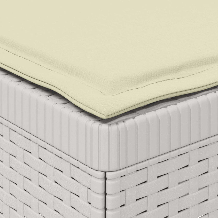 Eénpersoons Tuinbank met Kussen Rattan Look PP Wit
