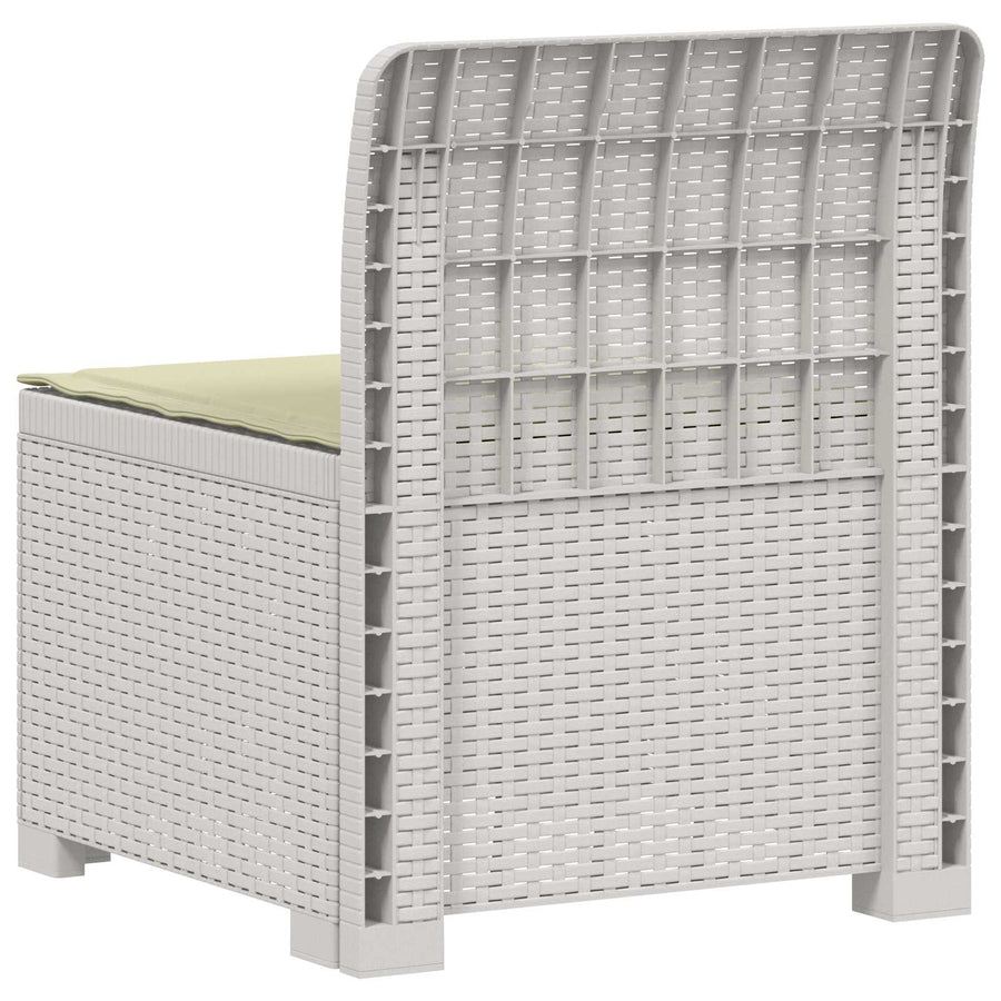 Eénpersoons Tuinbank met Kussen Rattan Look PP Wit