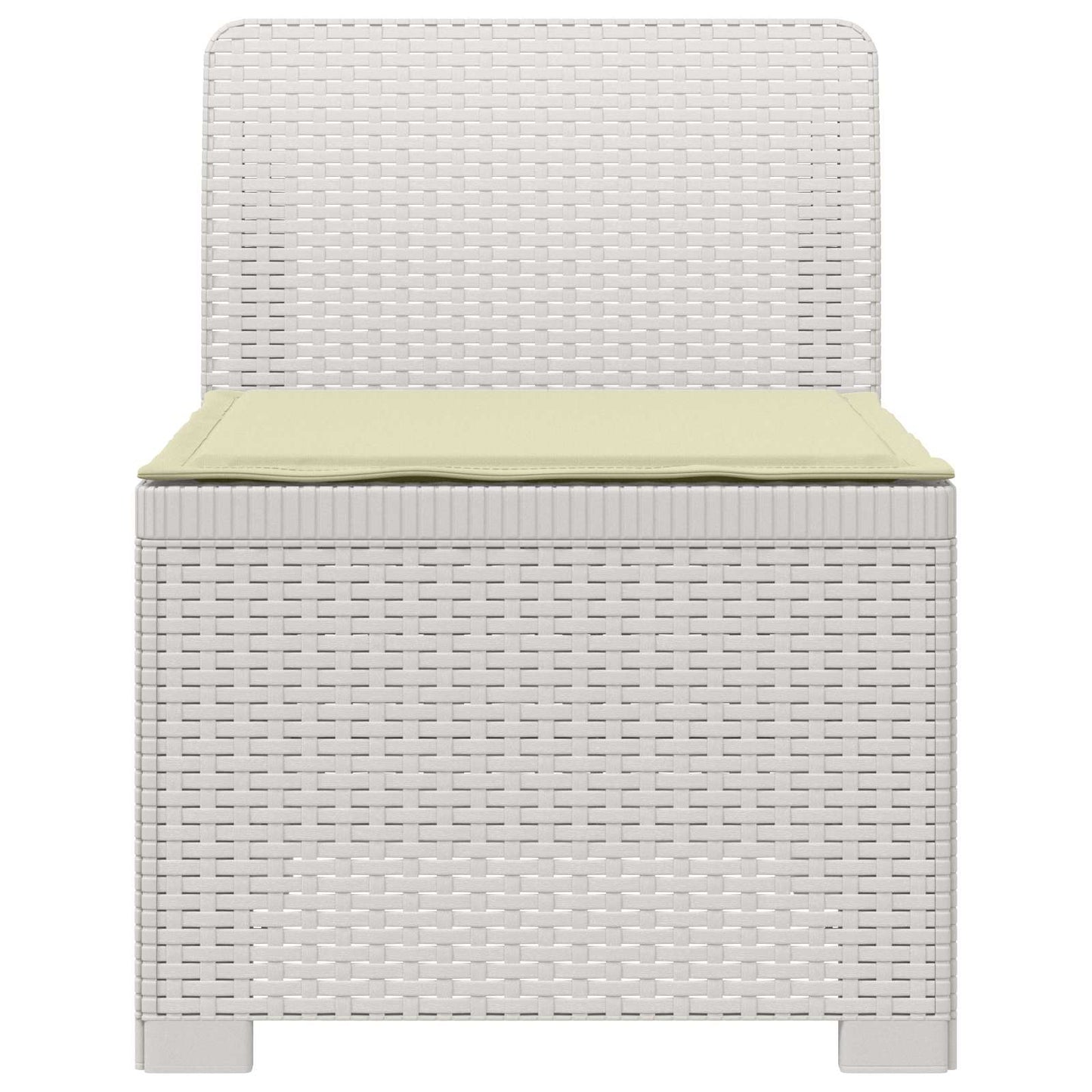 Eénpersoons Tuinbank met Kussen Rattan Look PP Wit