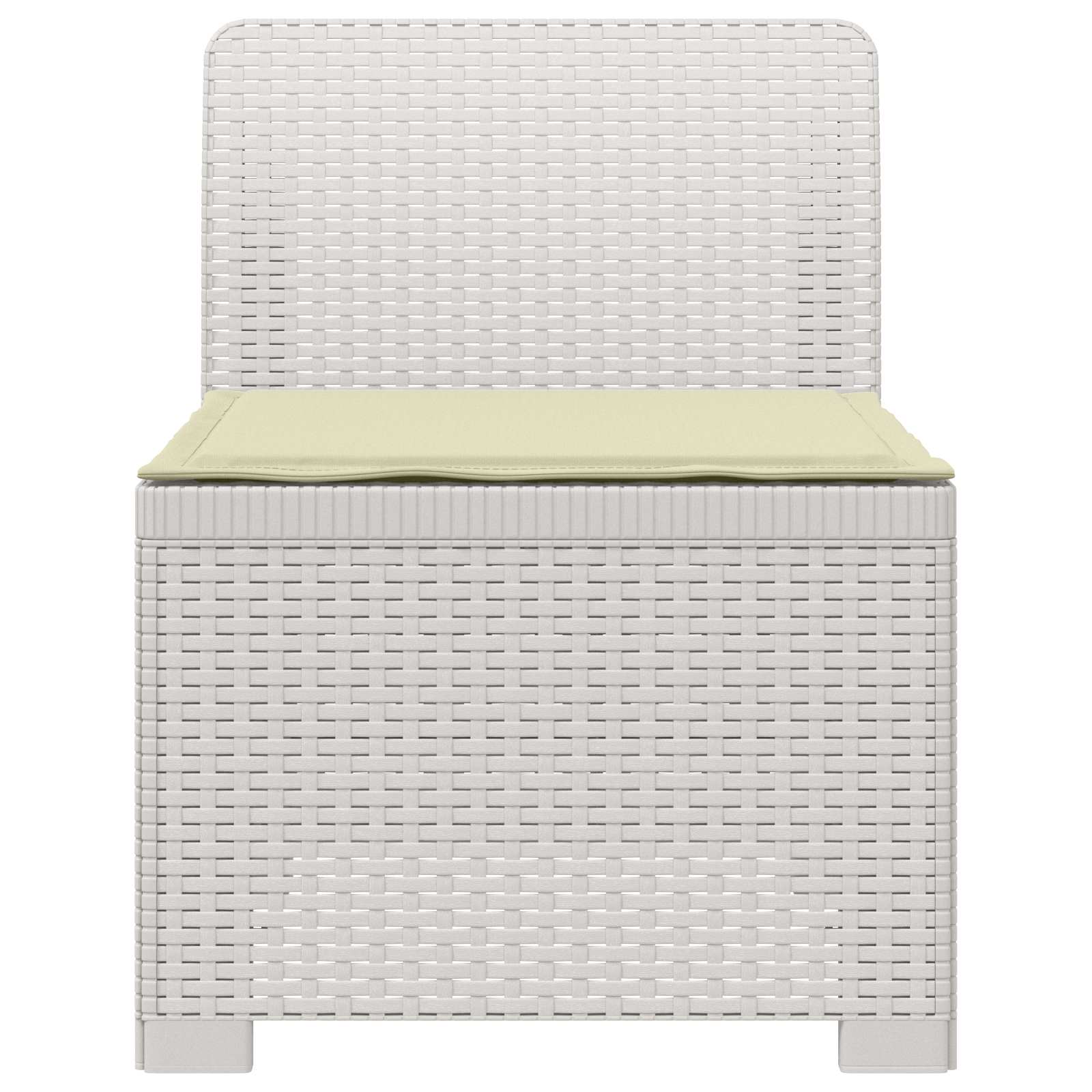 Eénpersoons Tuinbank met Kussen Rattan Look PP Wit