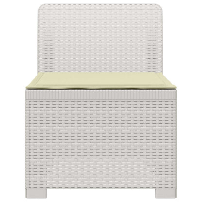 Eénpersoons Tuinbank met Kussen Rattan Look PP Wit