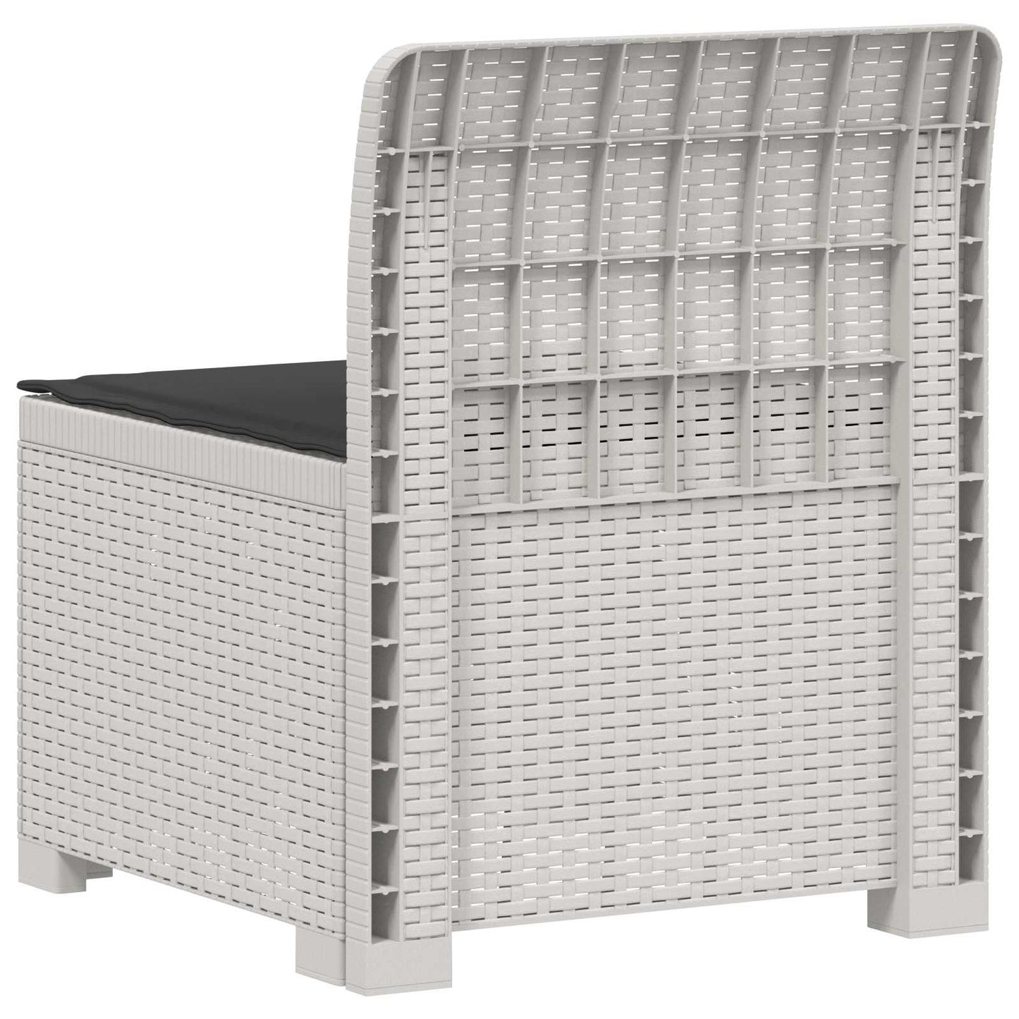 Eénpersoons Tuinbank met Kussen Rattan Look PP Wit