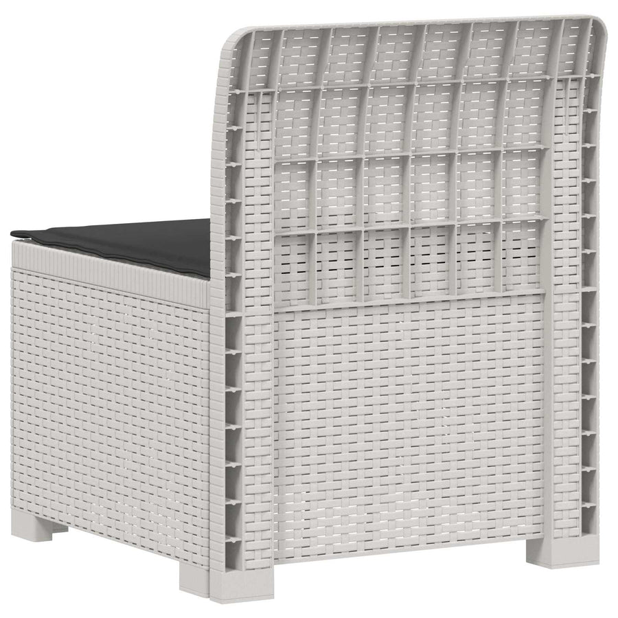 Eénpersoons Tuinbank met Kussen Rattan Look PP Wit