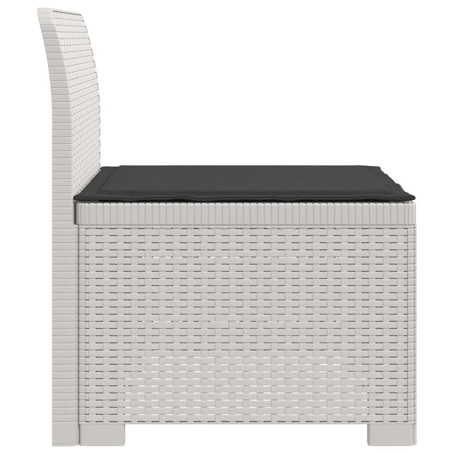 Eénpersoons Tuinbank met Kussen Rattan Look PP Wit