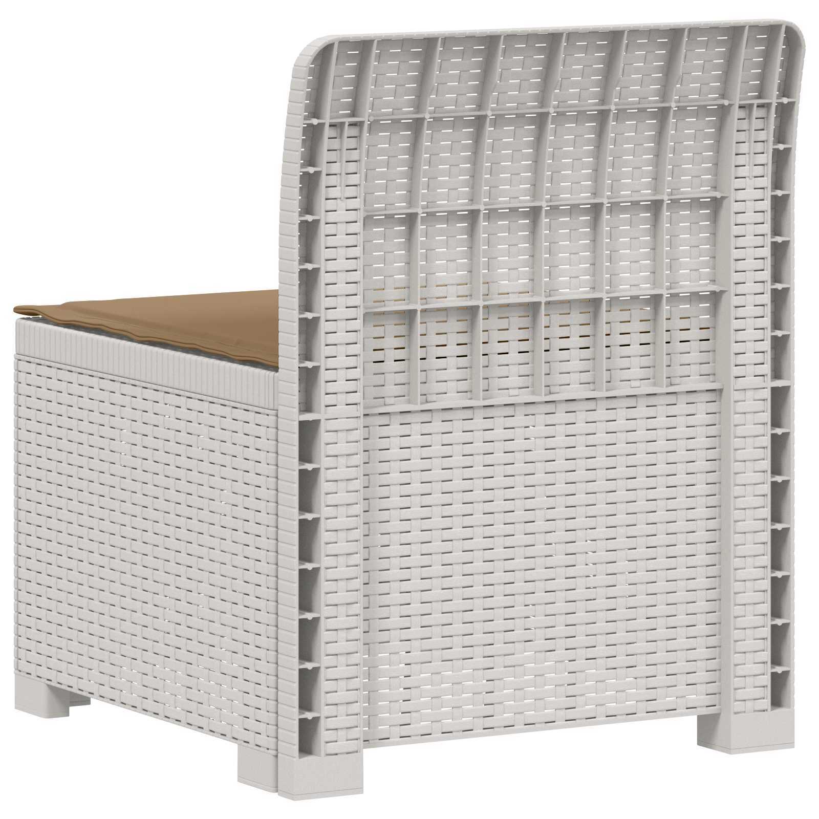 Eénpersoons Tuinbank met Kussen Rattan Look PP Wit
