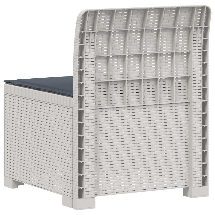 Eénpersoons Tuinbank met Kussen Rattan Look PP Wit