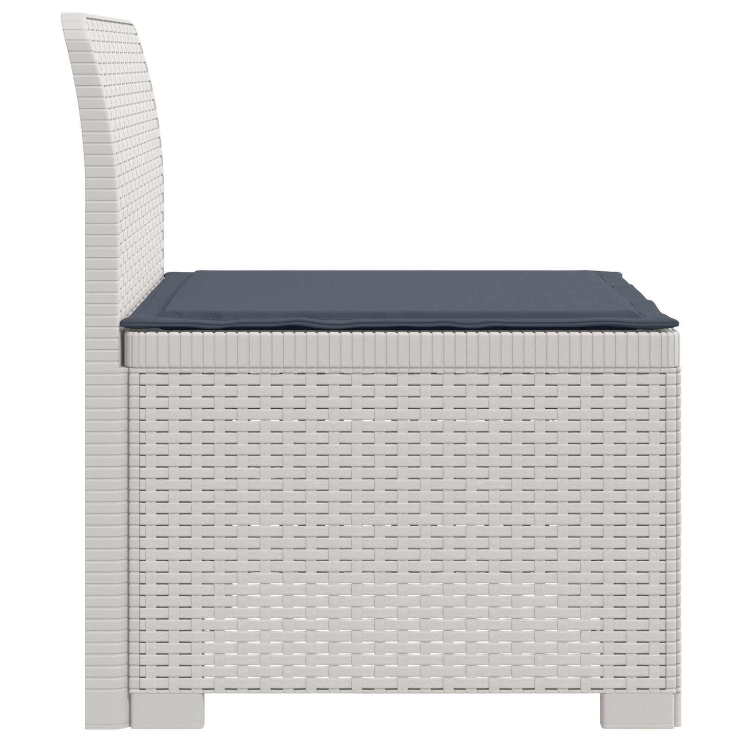 Eénpersoons Tuinbank met Kussen Rattan Look PP Wit