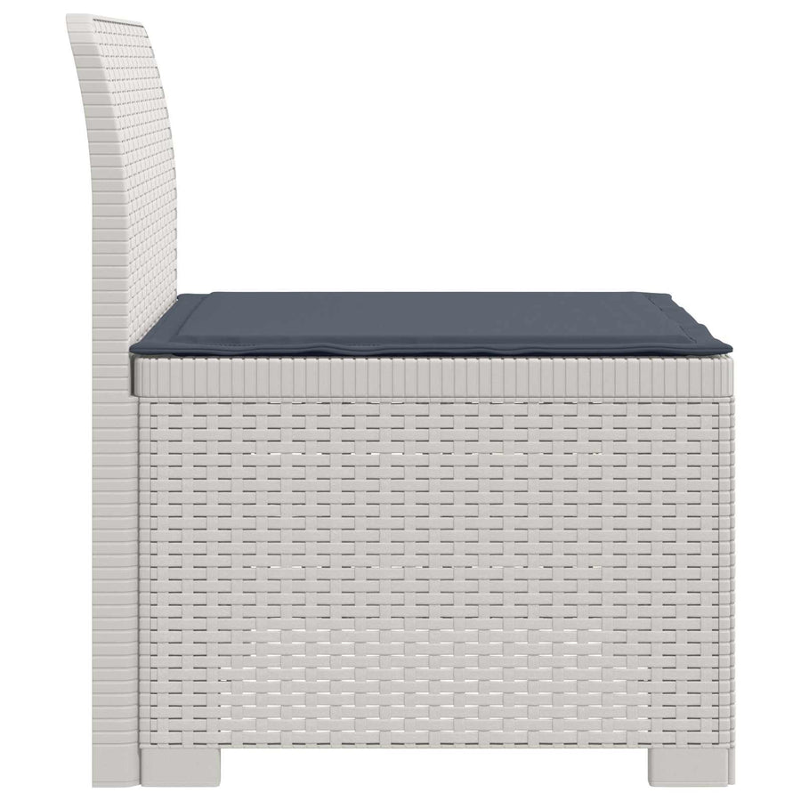 Eénpersoons Tuinbank met Kussen Rattan Look PP Wit