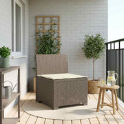 Tuinbank rattanlook PP lichtgrijs 55x62x70 cm