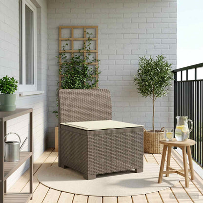 Eénpersoons Tuinbank met Kussen Rattan Look PP Lichtgrijs