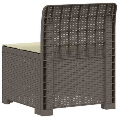 Eénpersoons Tuinbank met Kussen Rattan Look PP Lichtgrijs
