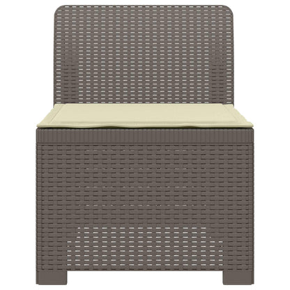 Eénpersoons Tuinbank met Kussen Rattan Look PP Lichtgrijs