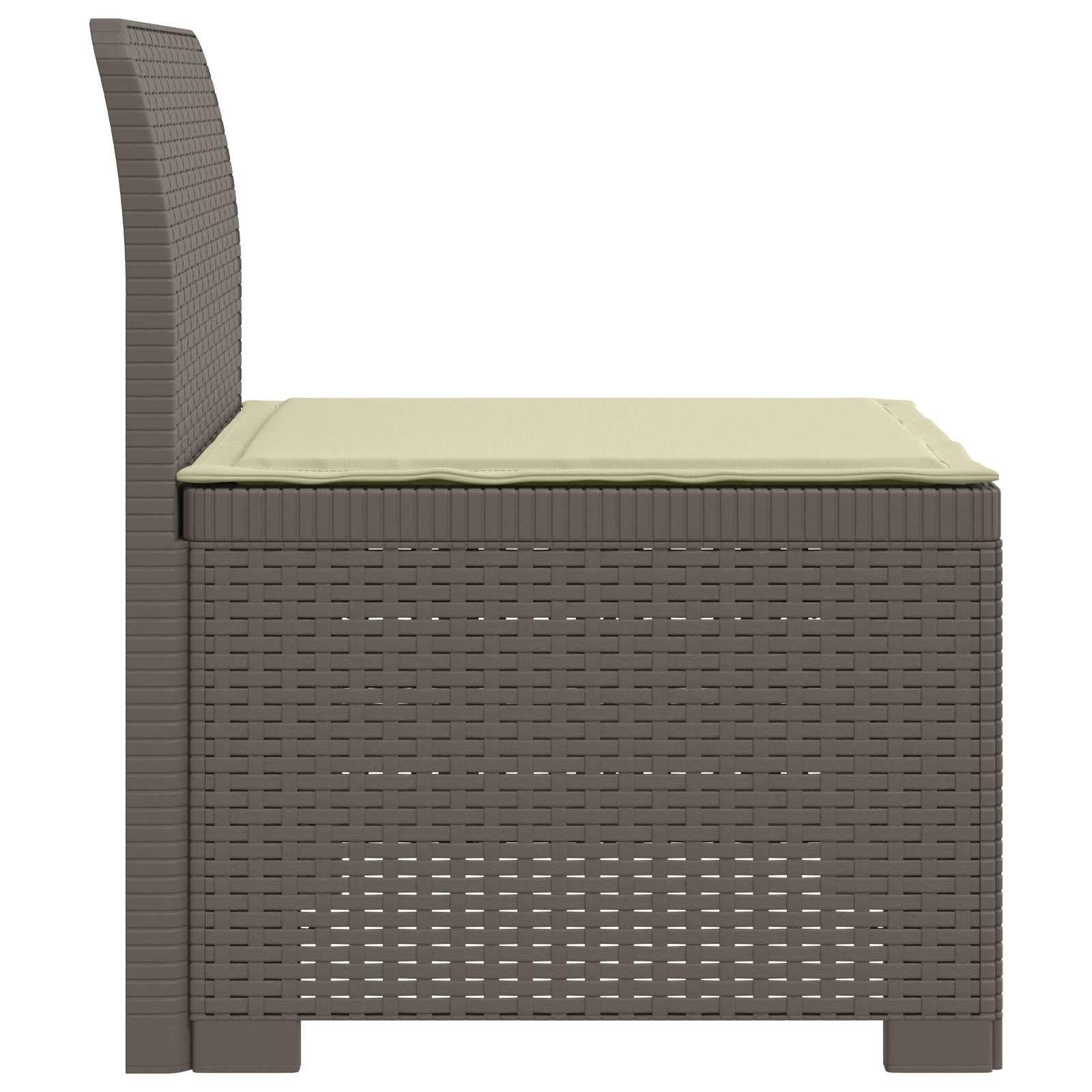 Eénpersoons Tuinbank met Kussen Rattan Look PP Lichtgrijs