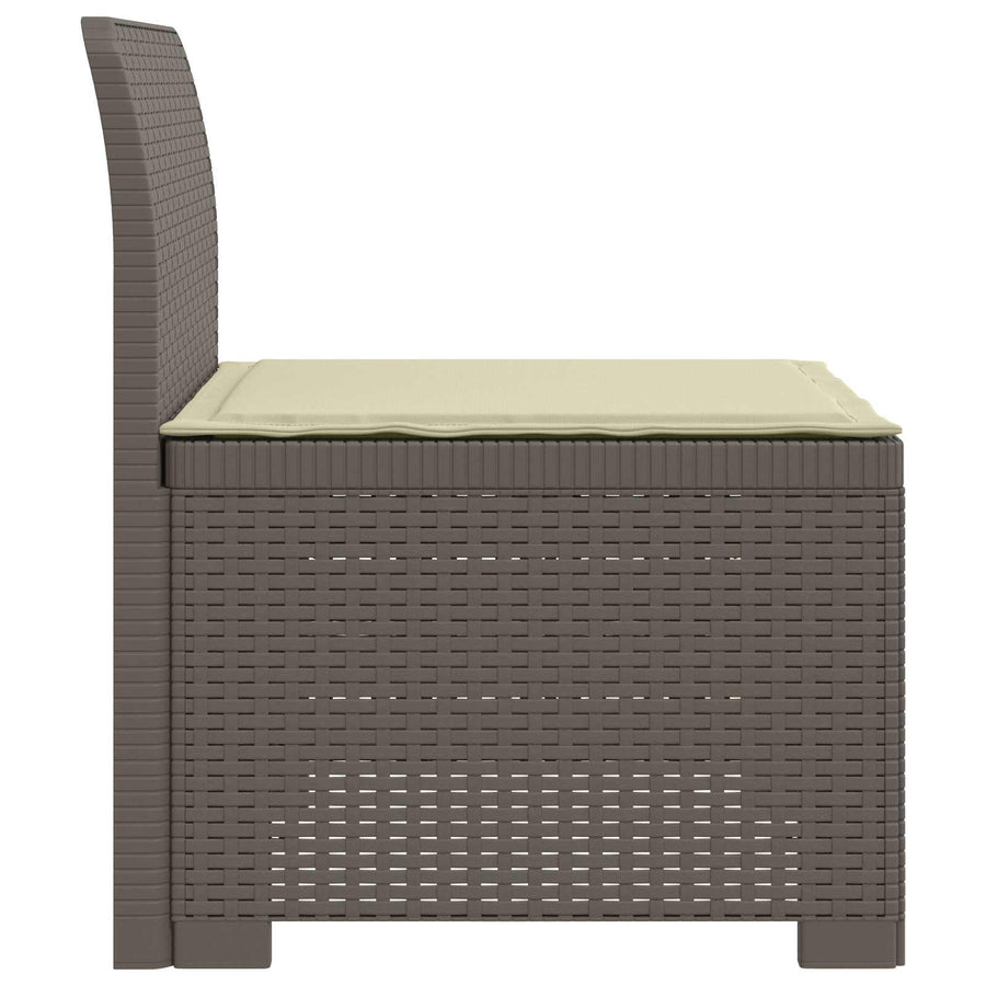 Eénpersoons Tuinbank met Kussen Rattan Look PP Lichtgrijs