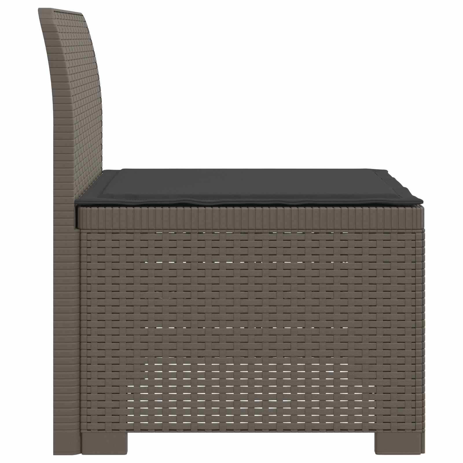 Eénpersoons Tuinbank met Kussen Rattan Look PP Lichtgrijs