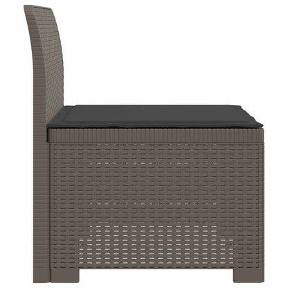 Eénpersoons Tuinbank met Kussen Rattan Look PP Lichtgrijs