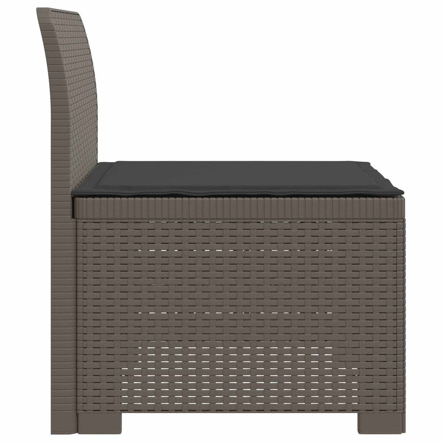 Eénpersoons Tuinbank met Kussen Rattan Look PP Lichtgrijs