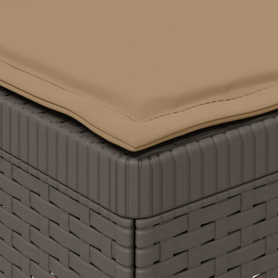 Eénpersoons Tuinbank met Kussen Rattan Look PP Lichtgrijs