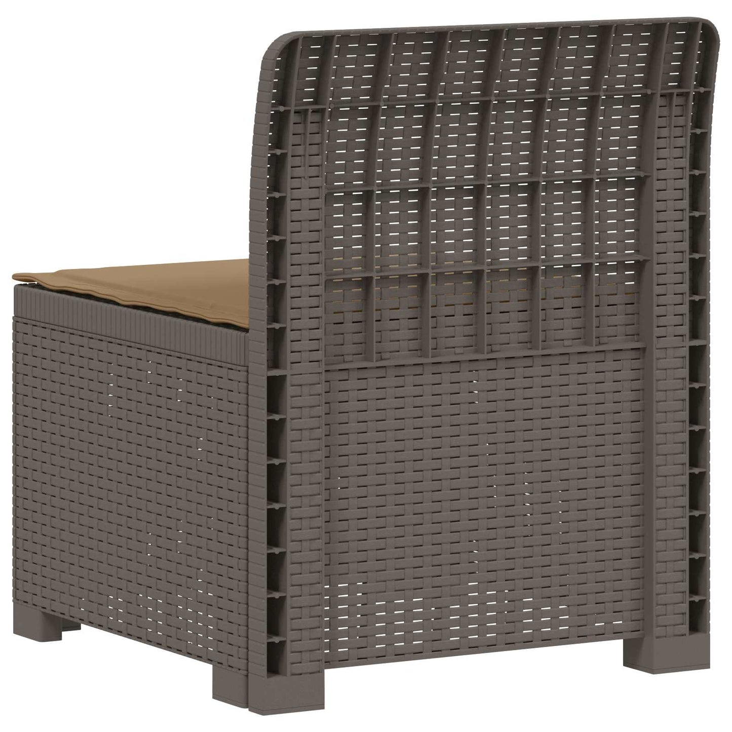 Eénpersoons Tuinbank met Kussen Rattan Look PP Lichtgrijs