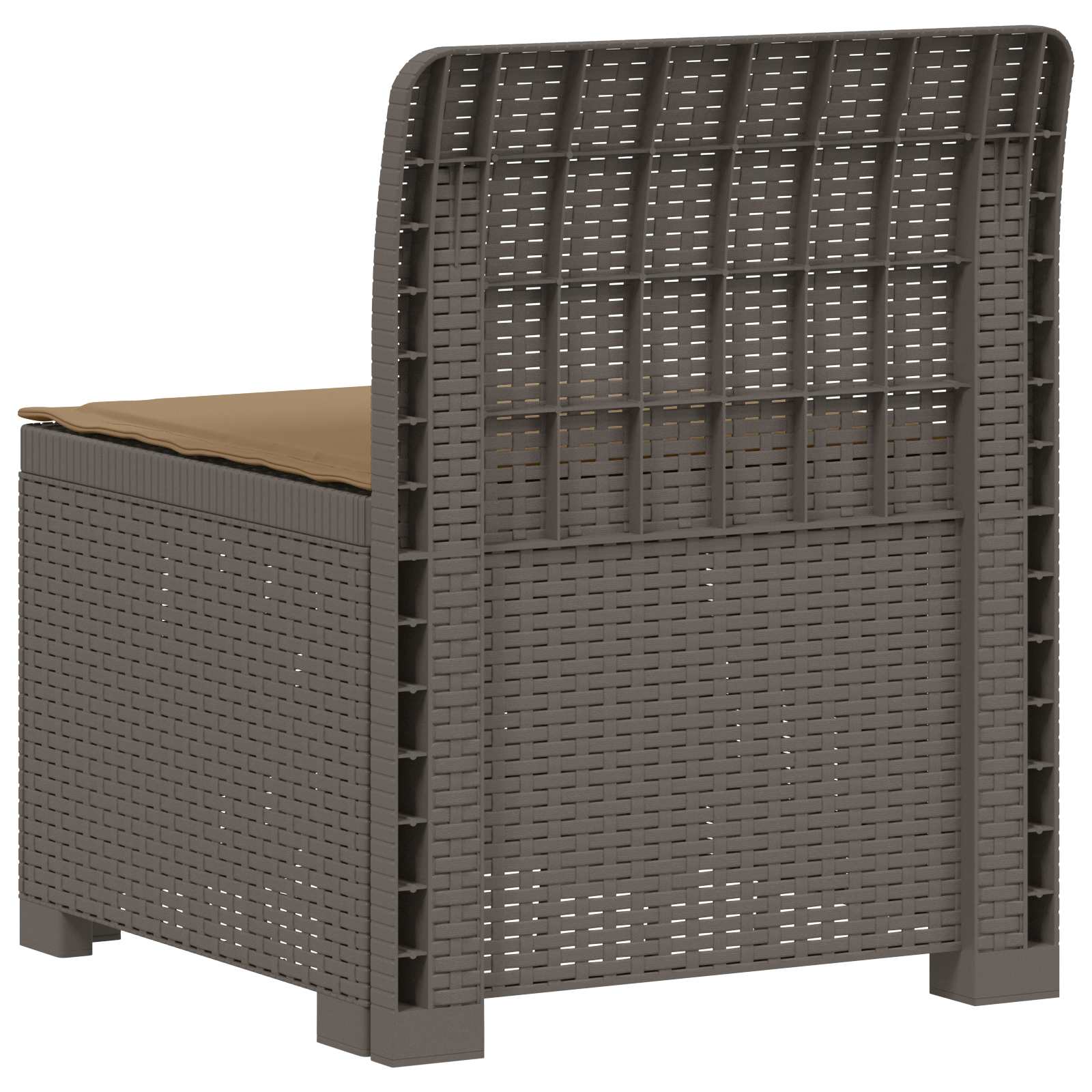 Eénpersoons Tuinbank met Kussen Rattan Look PP Lichtgrijs