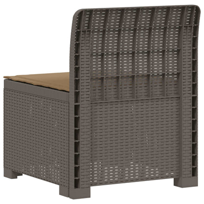 Eénpersoons Tuinbank met Kussen Rattan Look PP Lichtgrijs