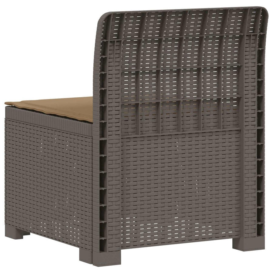 Eénpersoons Tuinbank met Kussen Rattan Look PP Lichtgrijs