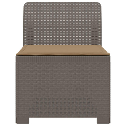 Eénpersoons Tuinbank met Kussen Rattan Look PP Lichtgrijs