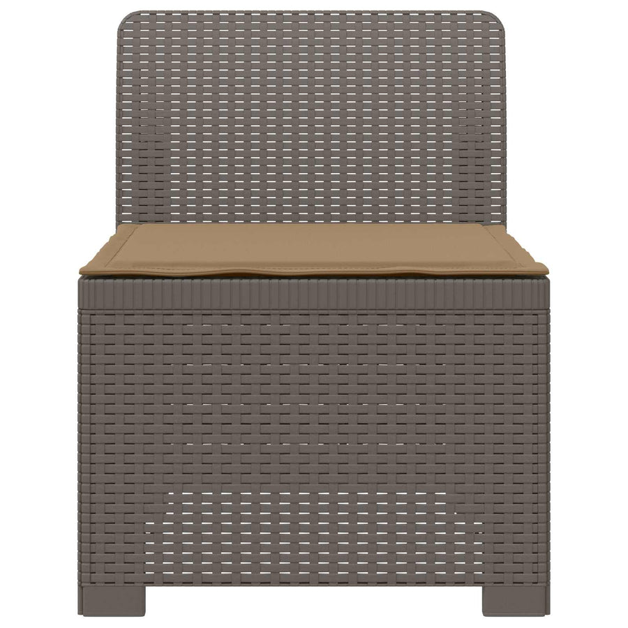Eénpersoons Tuinbank met Kussen Rattan Look PP Lichtgrijs