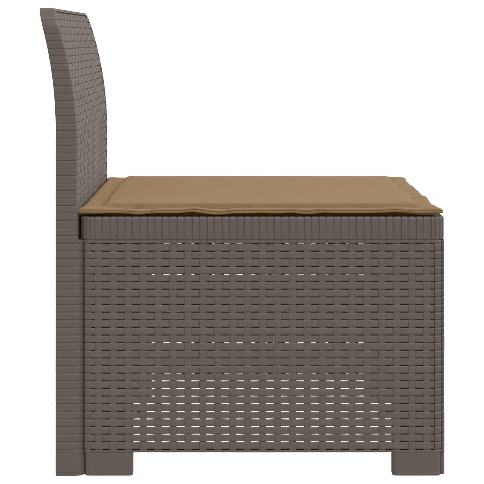 Eénpersoons Tuinbank met Kussen Rattan Look PP Lichtgrijs