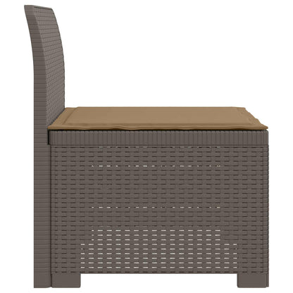 Eénpersoons Tuinbank met Kussen Rattan Look PP Lichtgrijs