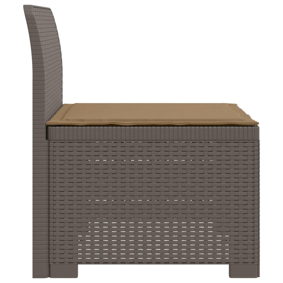 Eénpersoons Tuinbank met Kussen Rattan Look PP Lichtgrijs