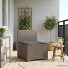 Eénpersoons tuinbank rattan look PP lichtgrijs