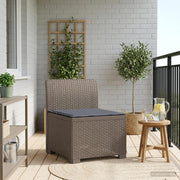 Eénpersoons tuinbank rattan look PP lichtgrijs