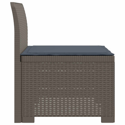 Eénpersoons Tuinbank met Kussen Rattan Look PP Lichtgrijs