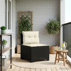 Eénpersoons Tuinbank met Kussens Rattan Look PP Antraciet
