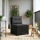 Eénpersoons Tuinbank met Kussens Rattan Look PP Antraciet