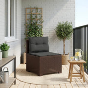 Tuinbank 1-persoons bruin rattan look PP