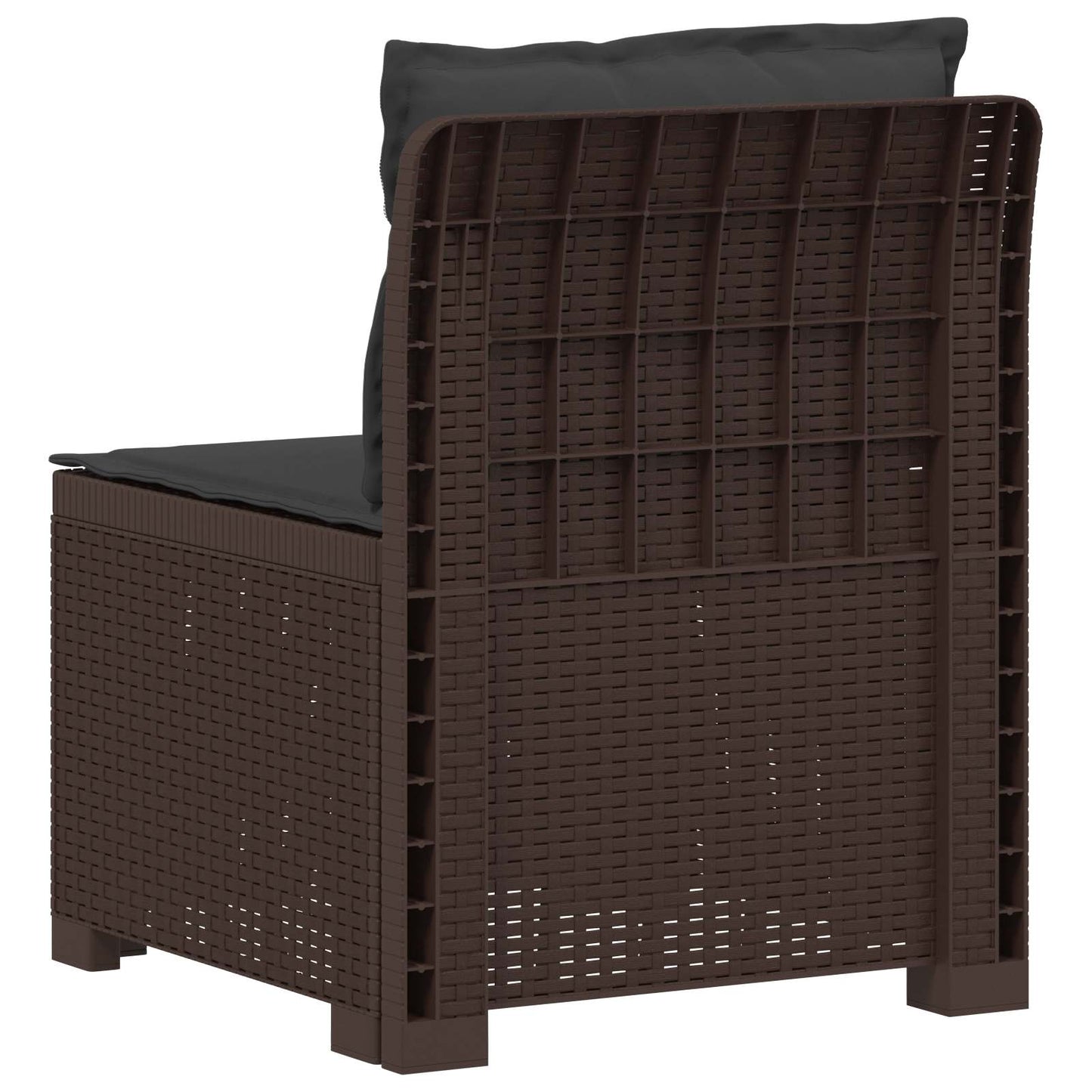Eénpersoons Tuinbank met Kussens Rattan Look PP Bruin