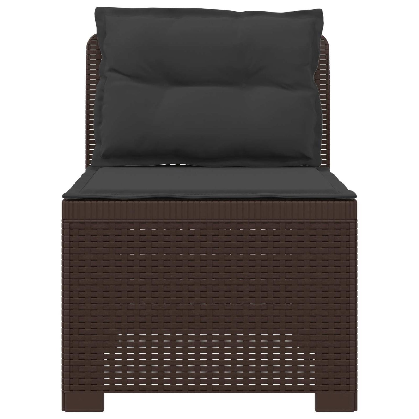Eénpersoons Tuinbank met Kussens Rattan Look PP Bruin