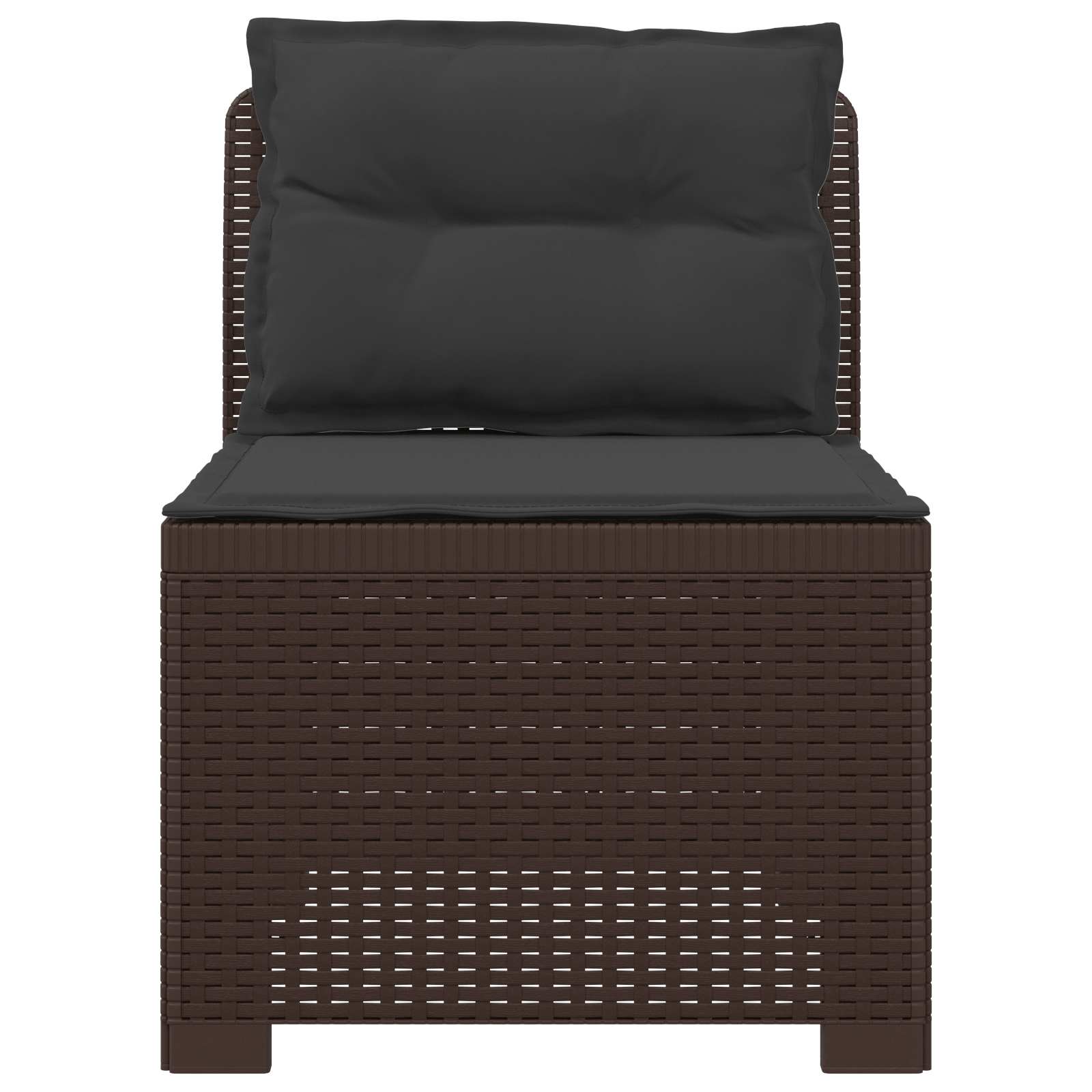 Eénpersoons Tuinbank met Kussens Rattan Look PP Bruin