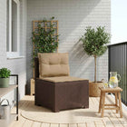 Tuinbank 1-persoons rotan look PP bruin